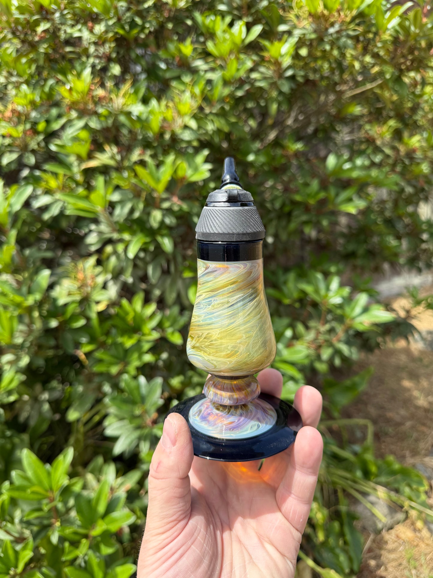 Proxy Sherlock/Drinking Glass Amber Purple over Electrum